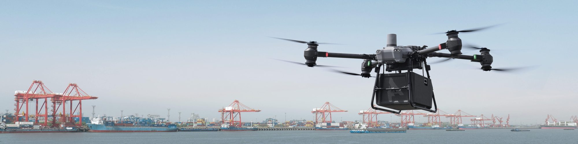 Enterprise drone operating at a port